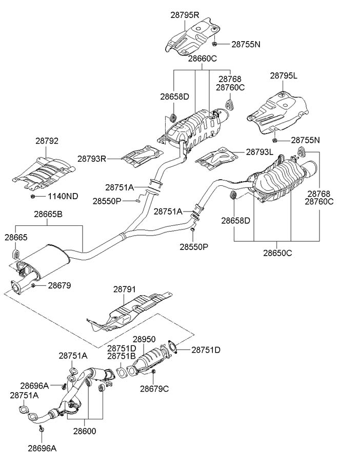 Hyundai Santa Fe Nut Pipe Exhaust Front