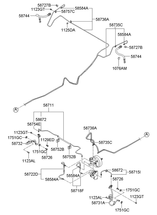 587110A100 - Hyundai Tube Assembly - Brake | Wholesale Hyundai Parts ...