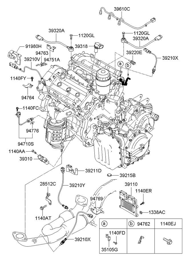 2000 hyundai Santa Fe Oil pressure sending unit. Switch and bracket ...