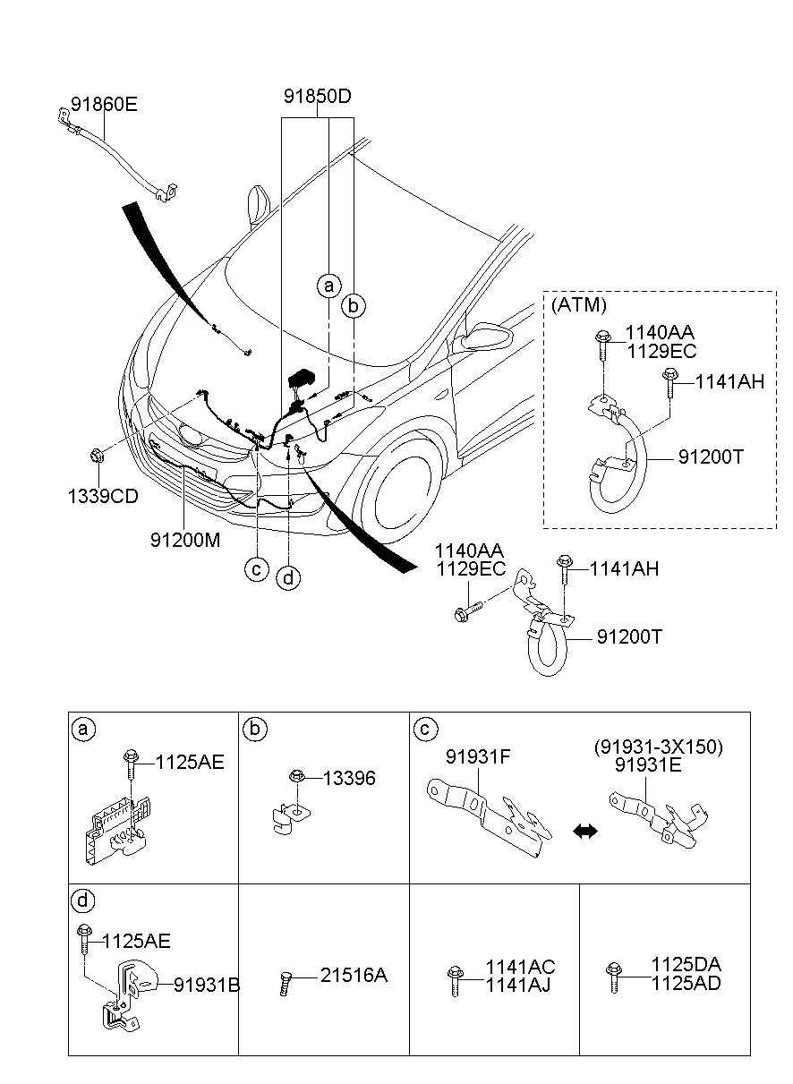 Hyundai Elantra Trunk Cable