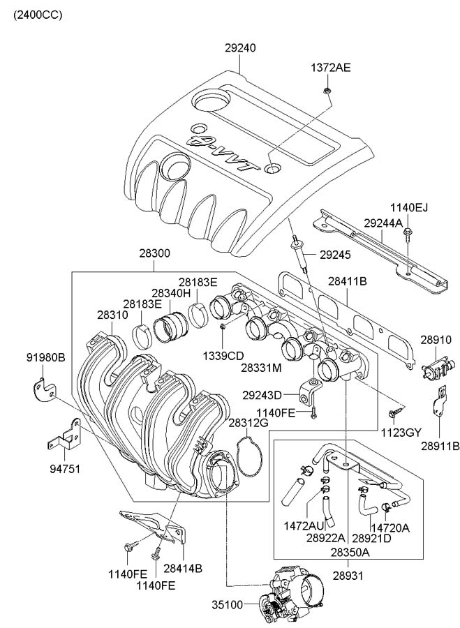 2891025100 - Hyundai Purge. Valve. Solenoid. Canister. Vapor