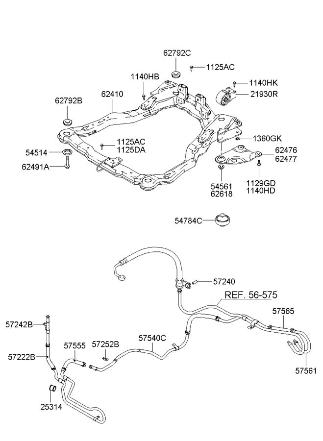 2022 hyundai Venue Suspension Crossmember Stop (Front). Front. No. 2 ...