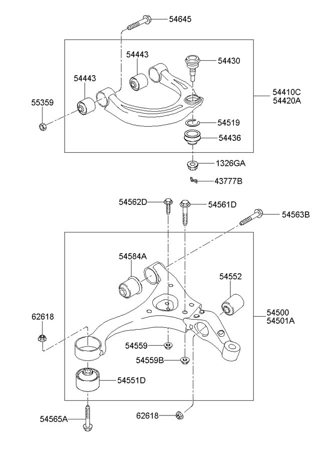 2006 Hyundai Sonata Suspension Control Arm Bushing (Front, Upper, Lower ...