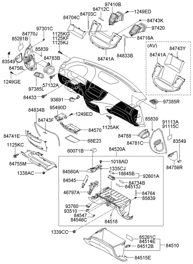 845453M000 - Hyundai Glove Box Support | Wholesale Hyundai Parts ...