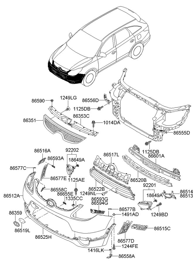 2022 hyundai Tucson Screw. Grille. (Front, Rear, Upper, Lower ...