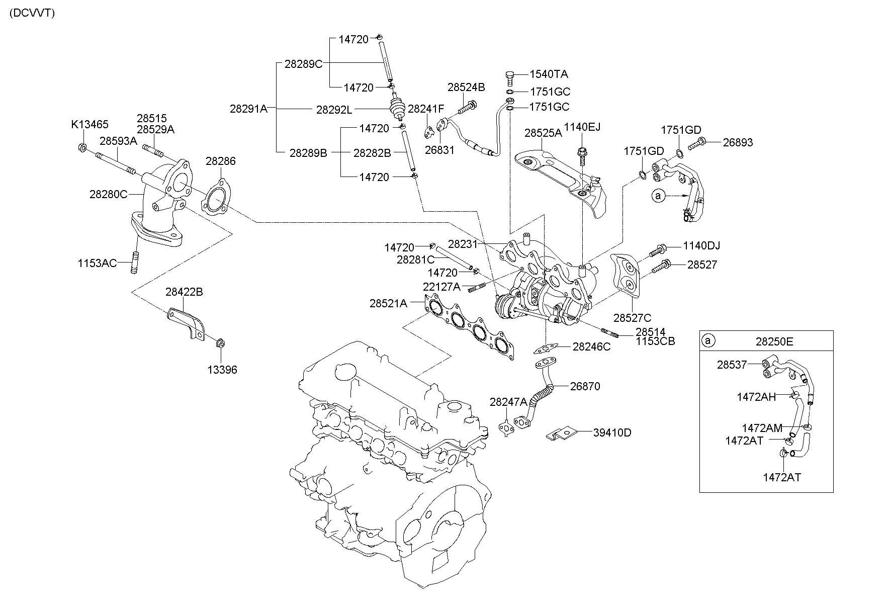 2013 Hyundai Veloster Turbocharger Oil Line 282402b700 Wholesale Hyundai Parts Lakeland Fl 2299