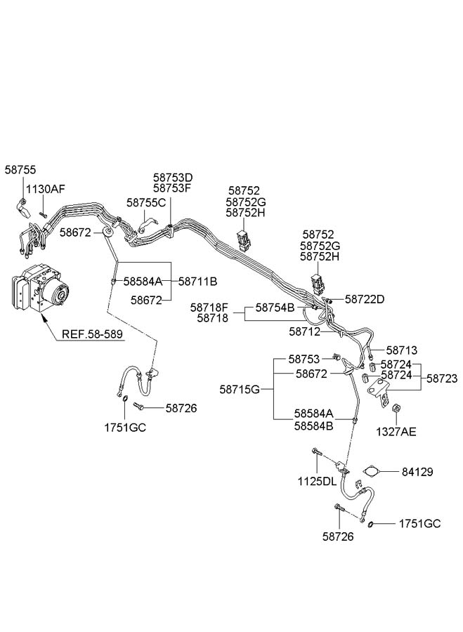 2006 Hyundai Tucson Connector assembly - brake fuel line. Tcs, ftcsfull