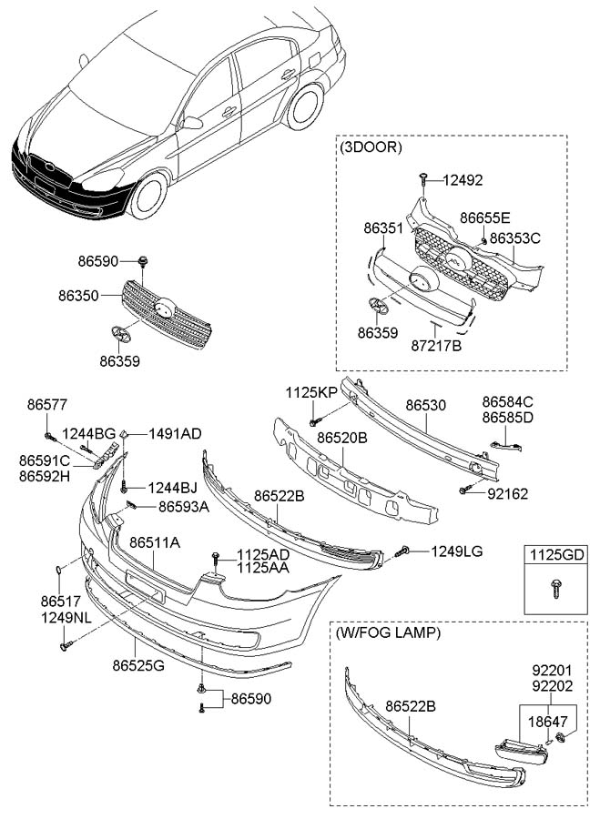 Hyundai Accent Deck Lid Seal. Weatherstrip. Lid. Trunk Opening. Body w ...