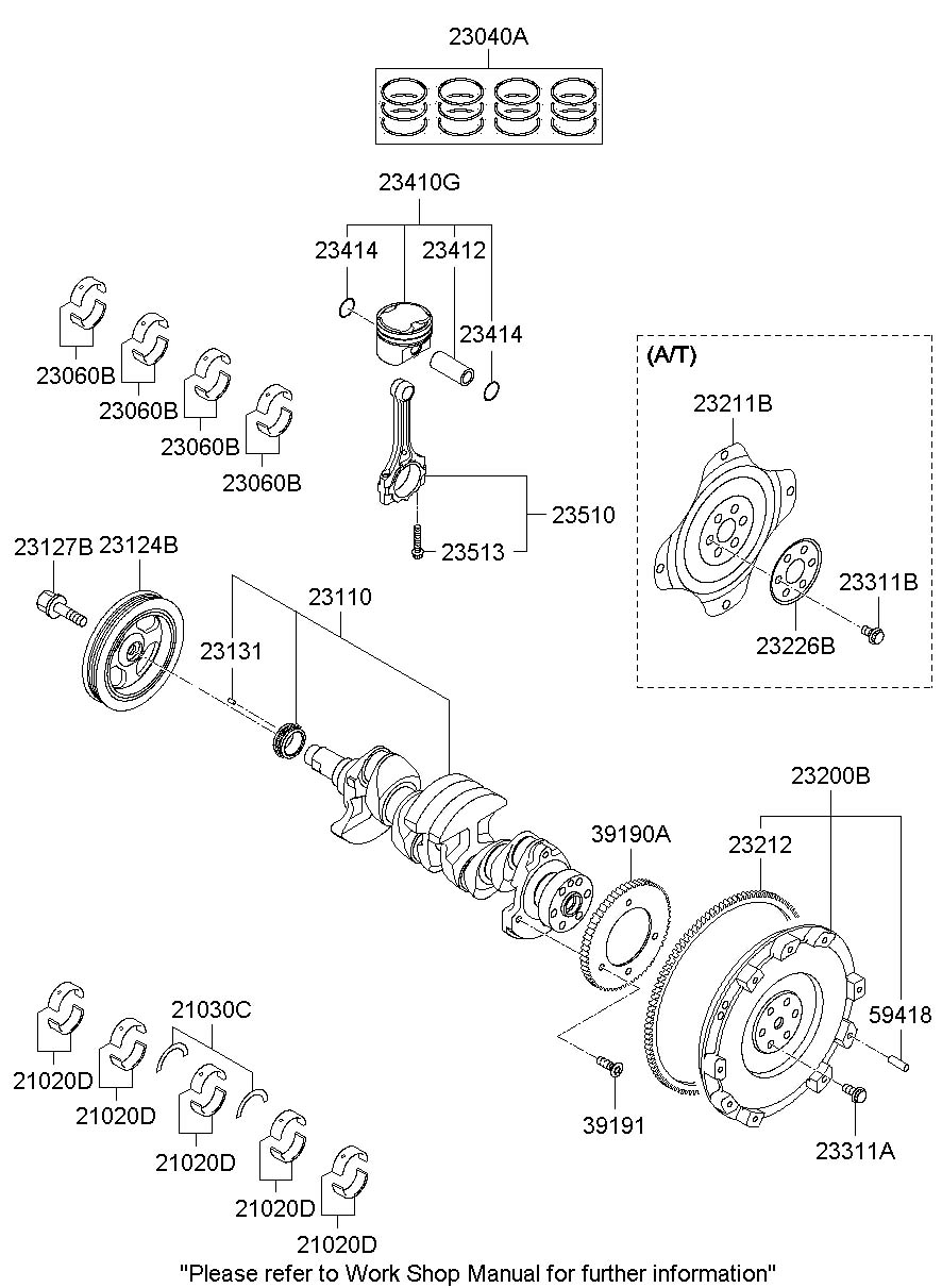 2020 Hyundai Kona Bolt. Crankshaft. Engine. Pulley. Balancer ...