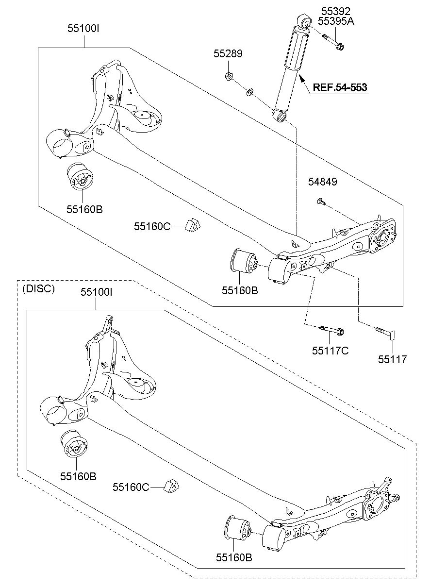 2013 Hyundai Elantra Bolt. Beam. Axle. Shock. 201213. 201417. Rear