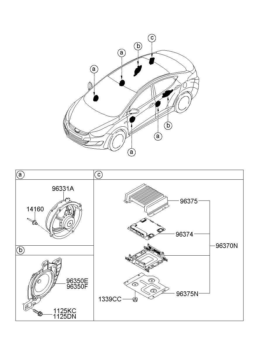 Hyundai Elantra Extension amplifier assembly. External a. Radio