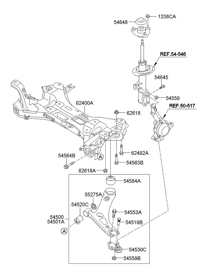 2016 Hyundai Tucson Suspension Ball Joint (Lower) - 545303S000 ...