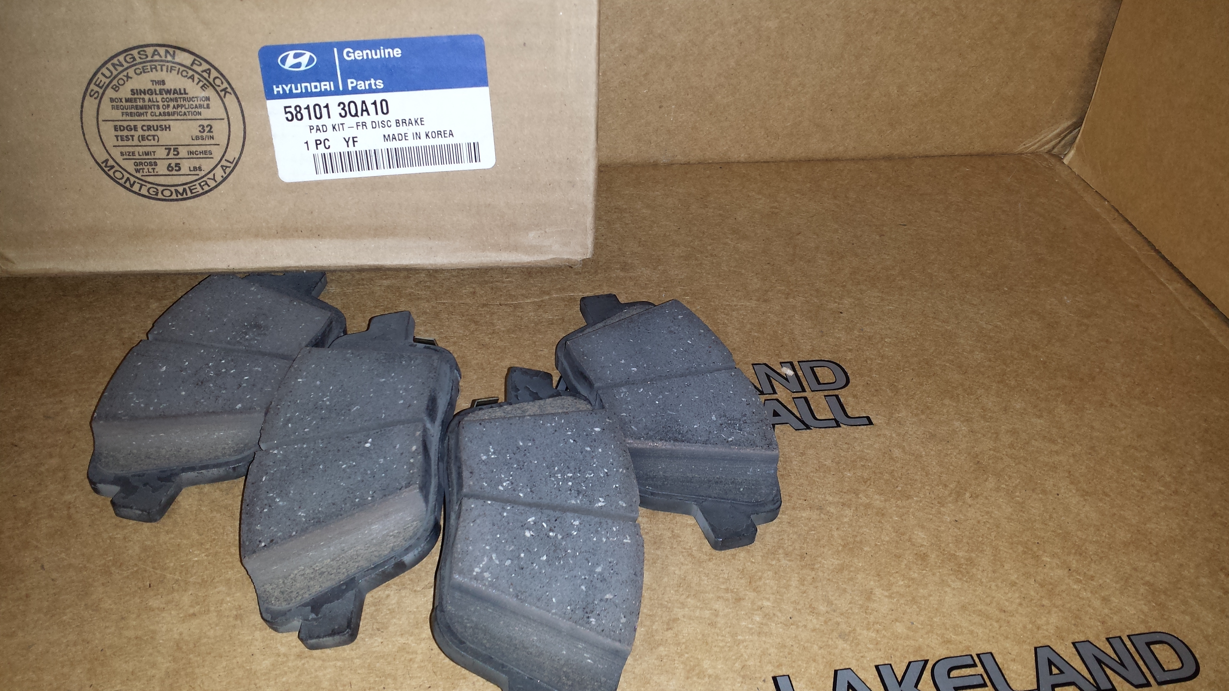 Hyundai Sonata Disc Brake Pad Set (Front) 581013QA10 Wholesale Hyundai Parts, Lakeland FL