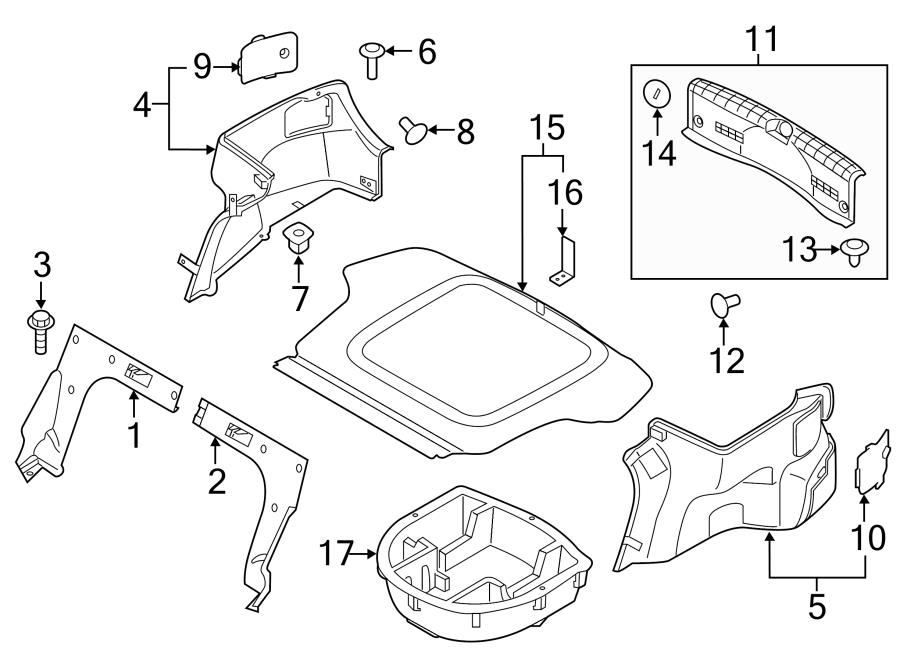 2016 Hyundai Sonata Tail Light Access Cover (Left, Rear). W/O HYBRID