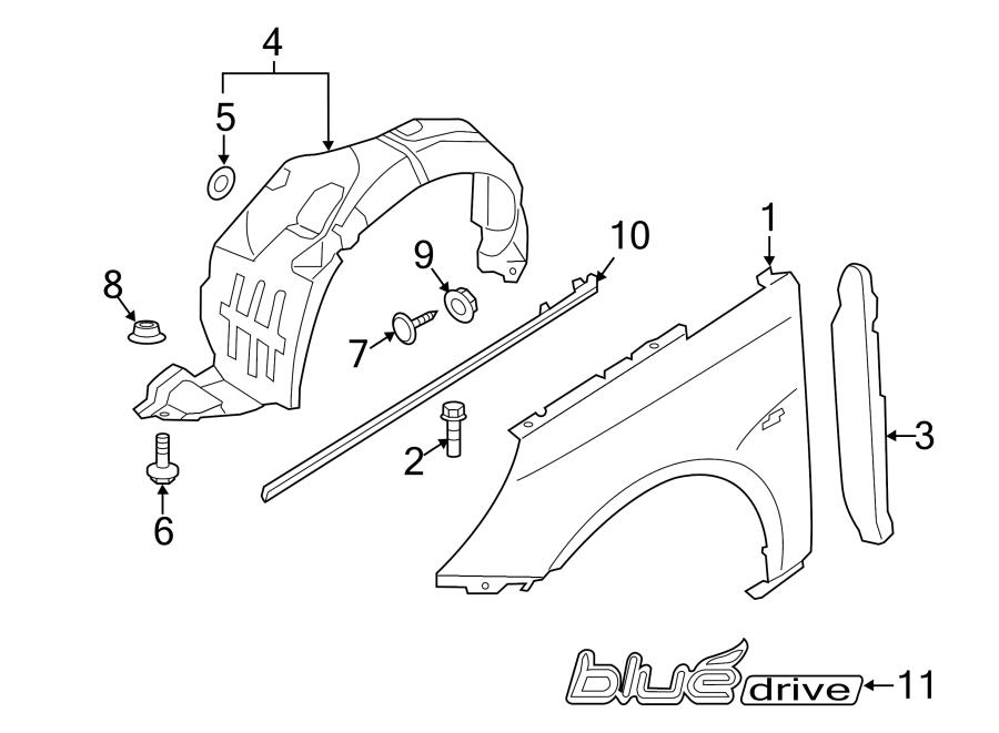 2015 Hyundai Sonata Fender Splash Shield (Left, Front, Upper ...