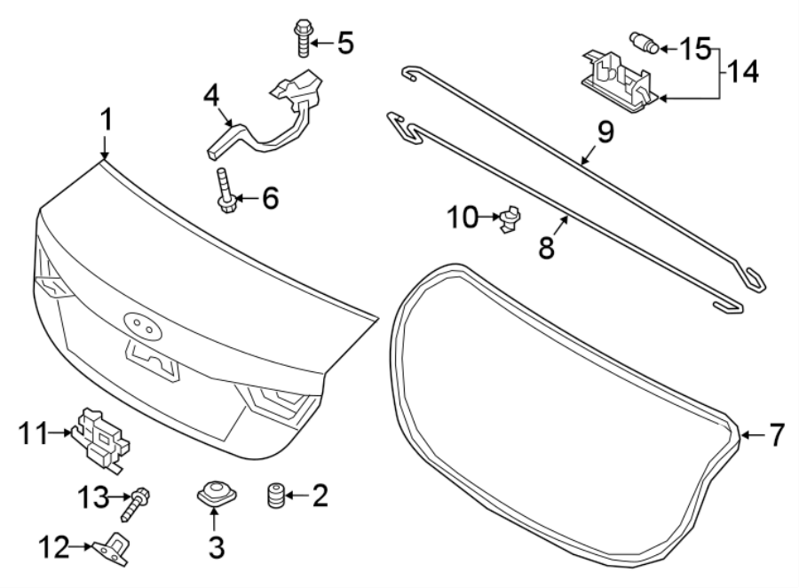 2022 Hyundai Venue Bar. Trunk. Torsion. Rod. Lid hinge, left ...