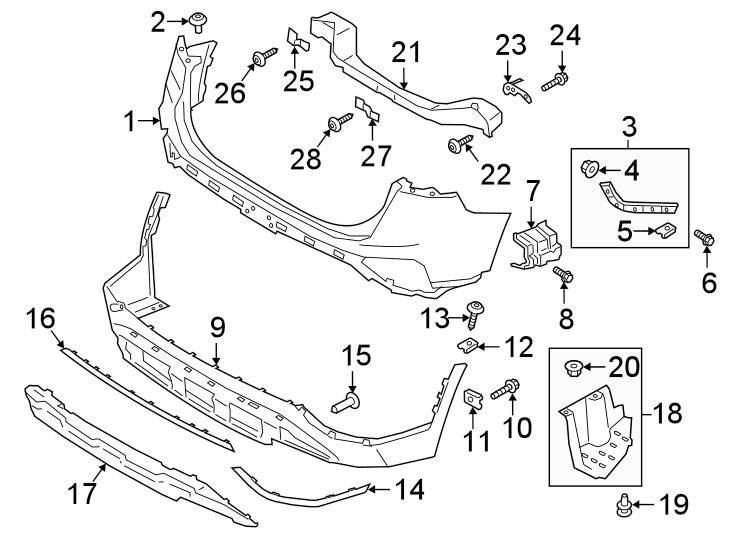 Hyundai Santa Fe Bumper Cover Spacer Panel (Rear, Lower) - 86671S2000 ...