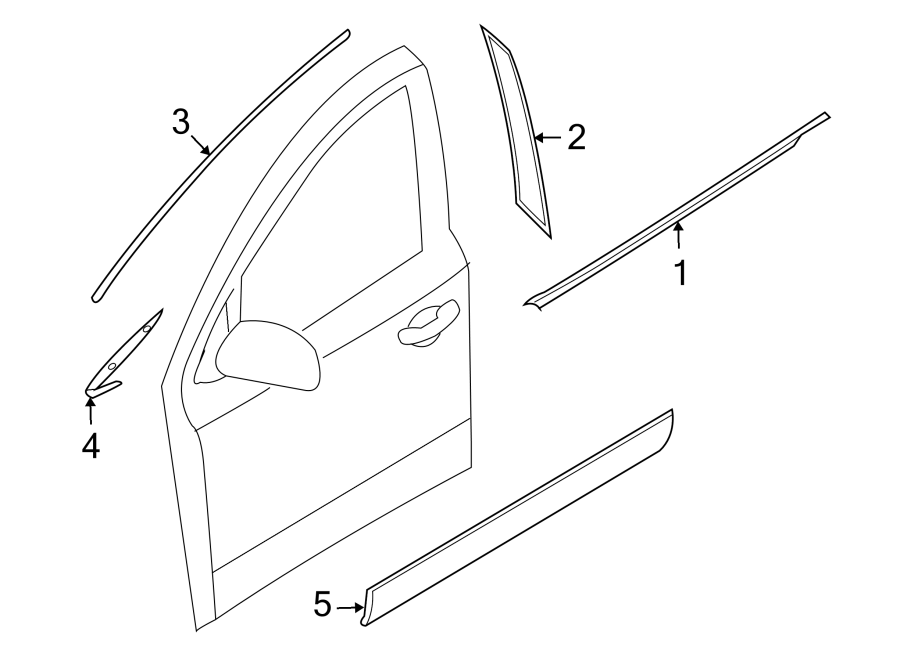 2008 Hyundai Veracruz Finish molding. MOULDING Assembly - Door QDRT FRM