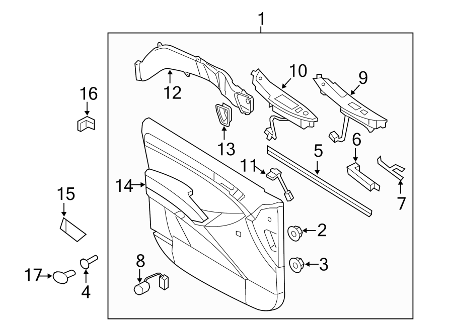 Hyundai Veracruz Door Interior Trim Panel (Left, Front). W/leather