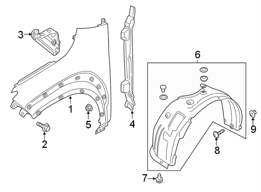 2018 Hyundai Kona Fender Bracket (Left, Front, Upper). W/EV. W/O EV ...