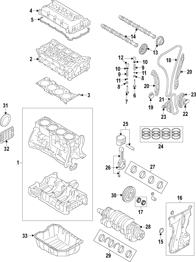 311132GK04 - Hyundai Block assembly - cylinder. Optima. Santa fe